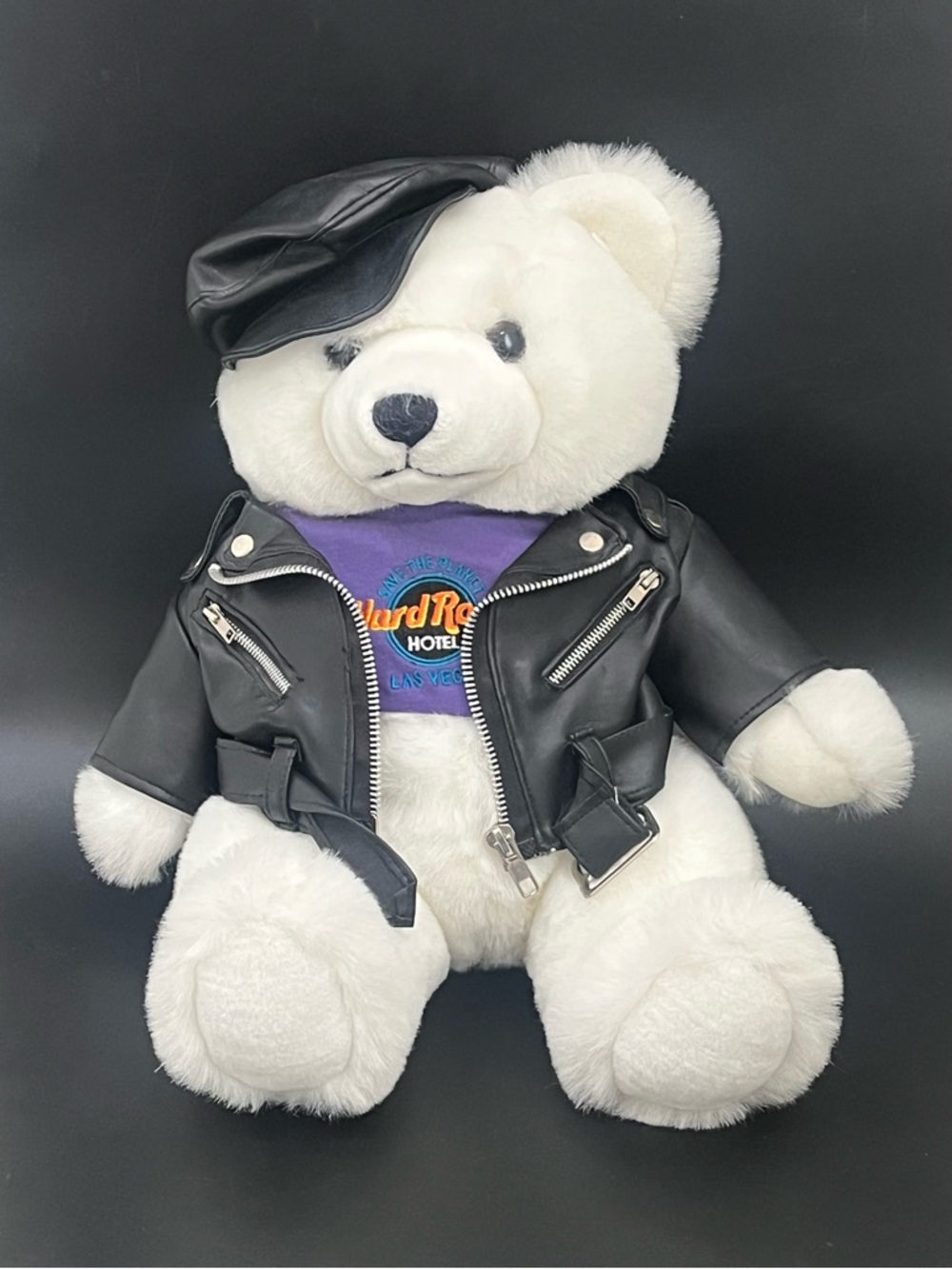 Vintage Hard Rock Hotel Las Vegas 1995 Biker Teddy Bear Plush